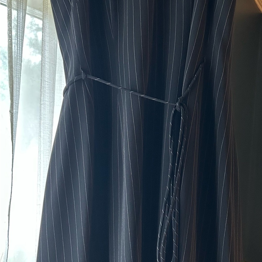 Elegant Black Pinstripe Dress